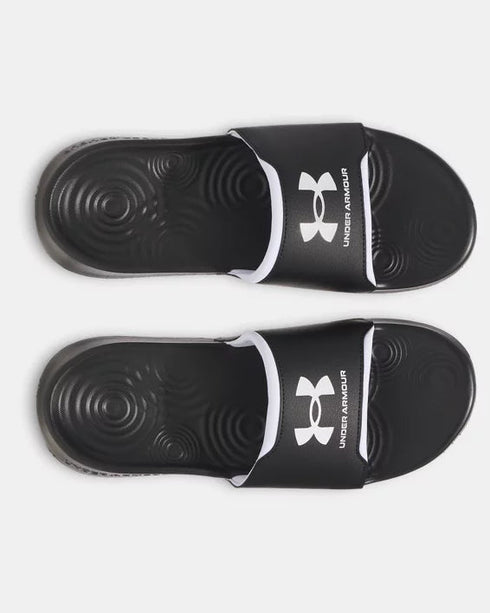 Under Armour Slide's כפכפי אנדר ארמור בצבע שחור לוגו לבן